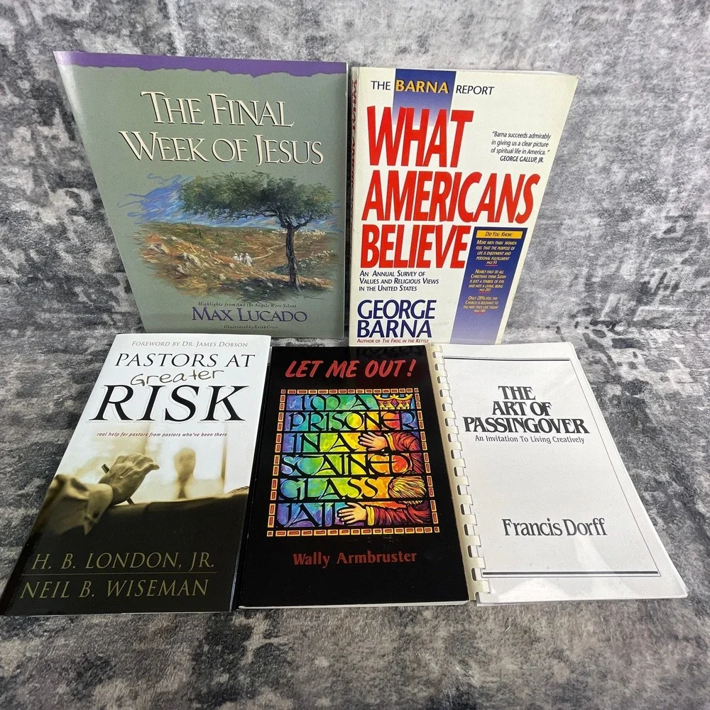 Christian Book Lot Max Lucado Barna Pastors at Risk Stained Glass Jail 5pk